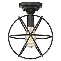 Filament Design 1-Light Flush Mount Light Fixture in Oil Rubbed Bronze