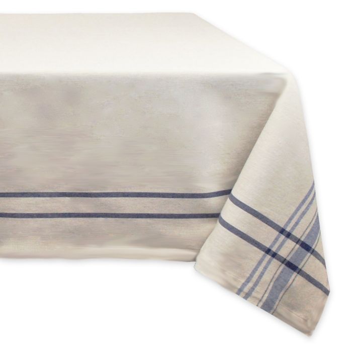 Design Imports French Stripe 60 Inch X 120 Inch Oval Tablecloth In Blue Bed Bath Beyond