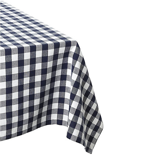 Alternate image 1 for Check 60-Inch x 84-Inch Oblong Tablecloth in Navy