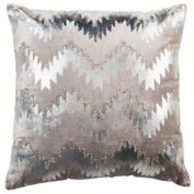 Safavieh Sophia Flamestitch 18-Inch Square Throw Pillow in Silver