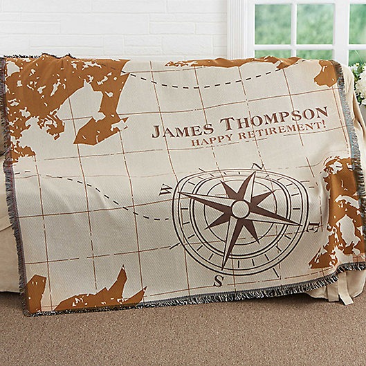 Alternate image 1 for Compass Inspired Retirement Woven Throw Blanket