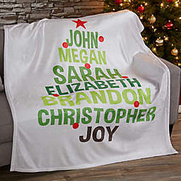 Christmas Family Tree Fleece Blanket