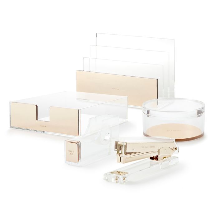 kate spade york Strike Gold™ Desk Accessory Collection | Bath & Beyond