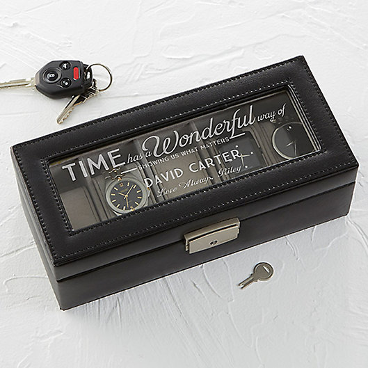 Alternate image 1 for Timeless Message Leather 5-Slot Watch Box
