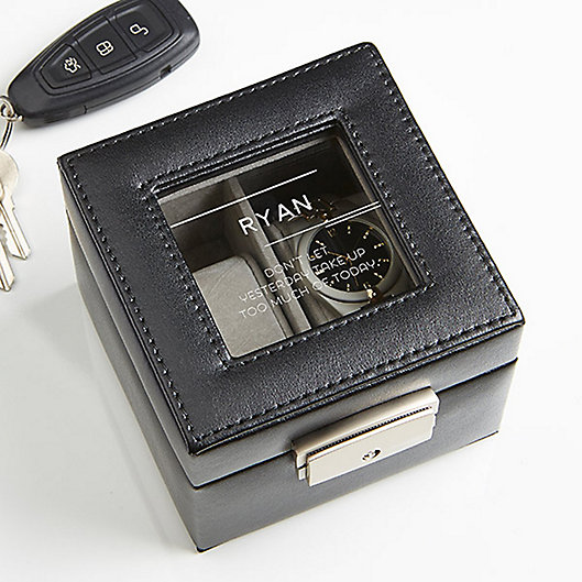 Alternate image 1 for 10 Quotes Leather 2-Slot Watch Box