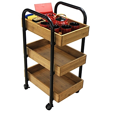 Oceanstar 3-Tier Storage Cart in Espresso. View a larger version of this product image.