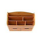 Alternate image 1 for Mind Reader 6-Compartment Desk Organizer with Drawers in Brown