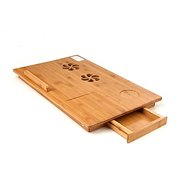 Mind Reader Cooling Adjustable Bamboo Laptop Bed Tray. View a larger version of this product image.