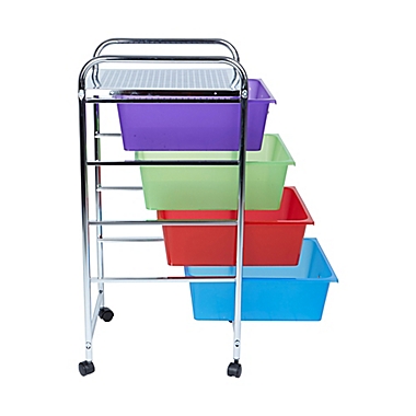 Mind Reader 4-Drawer Storage Cart in Multi. View a larger version of this product image.