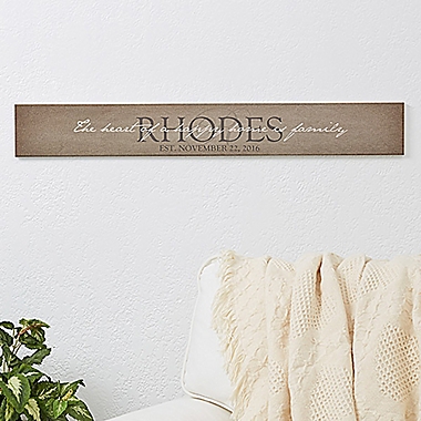 Heart of Our Home 28.8-Inch x 4-Inch Wooden Sign. View a larger version of this product image.