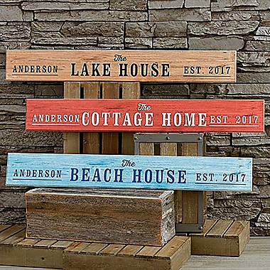 Home Away From Home 29-Inch x 4-Inch Personalized Wooden Sign. View a larger version of this product image.