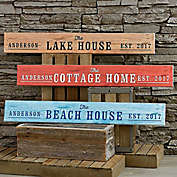 Home Away From Home 29-Inch x 4-Inch Personalized Wooden Sign