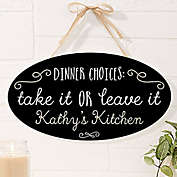 Kitchen Quotes 15.5-Inch x 8.5-Inch Personalized Oval Wood Sign