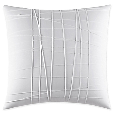 City Scene Variegated Pleats European Pillow Sham in White. View a larger version of this product image.