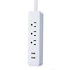 Alternate image 1 for Globe Electric&reg;  Designer Series 3-Outlet USB Power Strip in White