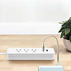 Alternate image 3 for Globe Electric&reg;  Designer Series 3-Outlet USB Power Strip in White