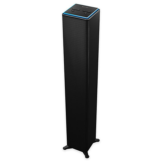 Sharper Image SWF2001BK Wall Powered  Alexa Bluetooth Tower Speaker with Far Field Voice Control Voice Controled Smart Floorstanding Tower Speaker with WiFi Ask Alexa Anything You Want