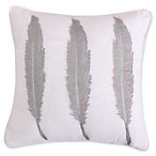Levtex Home Marais Feathers Square Throw Pillow in White/Silver