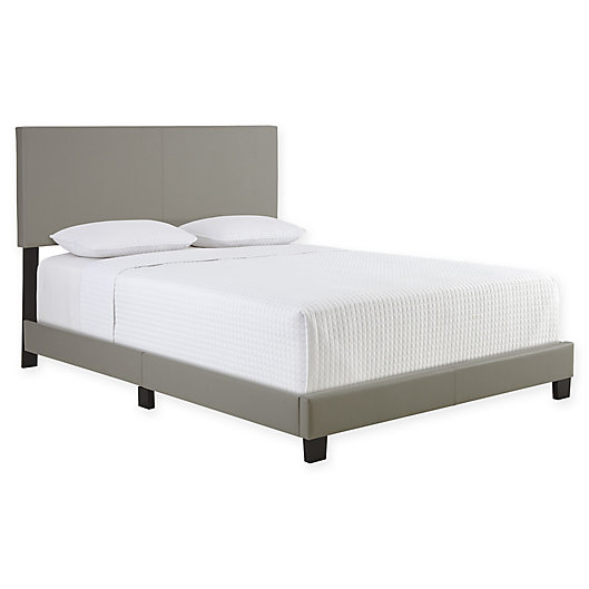 Alternate image 1 for E-Rest Francis Queen Upholstered Platform Bed in Grey