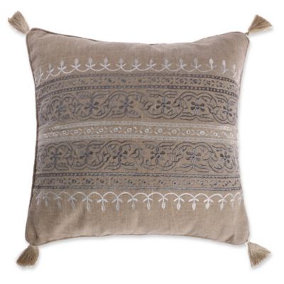 Levtex Home Marcell Burlap Square Throw Pillow in Natural