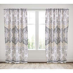 Levtex Home Marcell 84-Inch Rod Pocket Window Curtain Panel in Blue/Tan