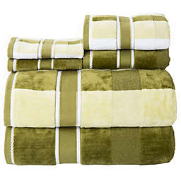 Nottingham Home Oakville Velour 6-Piece Bath Towel Set  in Green
