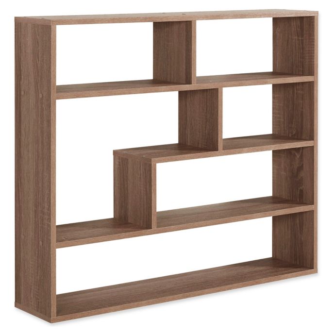 Danya B™ Wood Large Rectangular Shelf Unit in Weathered Oak | Bed Bath