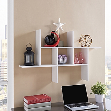 Danya B&trade; MDF Cantilever Wall Shelf in White. View a larger version of this product image.