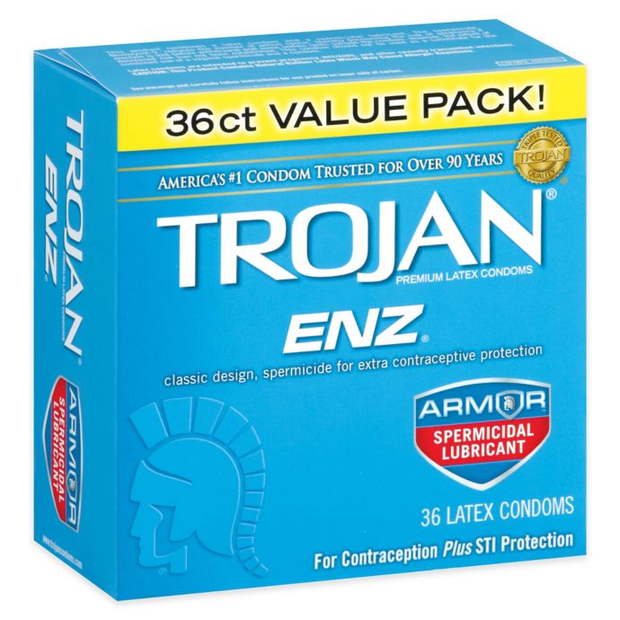 Trojan® Enz™ 36 Count Spermicidal Premium Latex Condoms Bed Bath And Beyond 