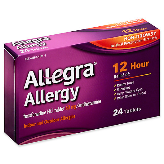 Alternate image 1 for Allegra 24-Count 60 mg.12 Hour Allergy Relief Tablets