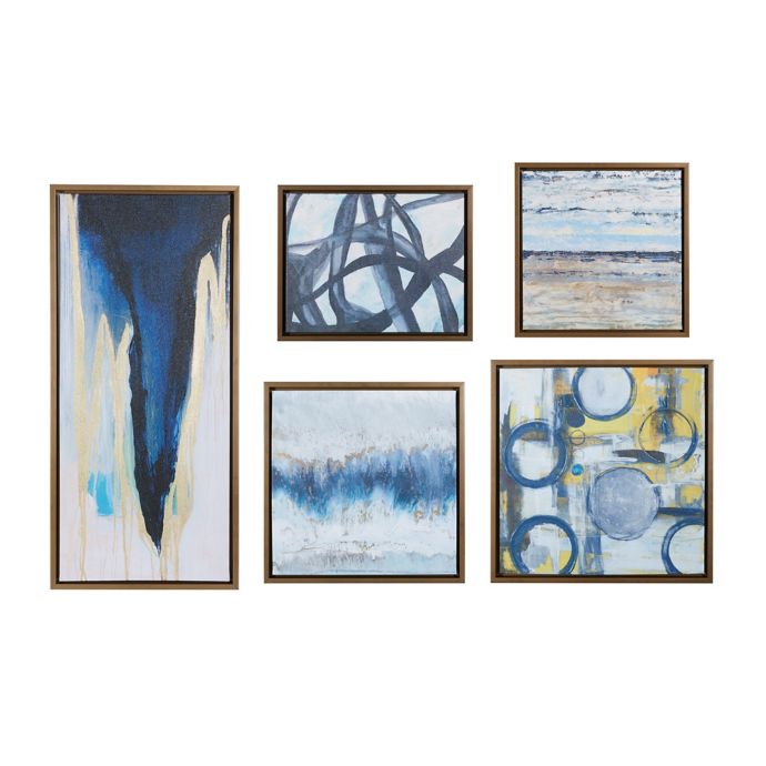 Madison Park Blue Bliss Gallery 5 Piece Canvas Wall Art Set Bed Bath Beyond