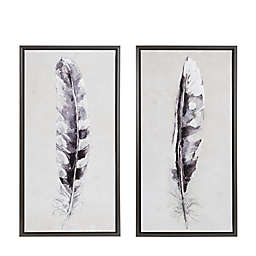Madison Park Flight Feathers 17-Inch x 32-Inch Hand Embellished Canvas Wall Art (Set of 2)