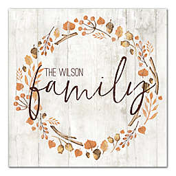 Designs Direct Family Harvest Wreath 20-Inch Square Canvas Wall Art
