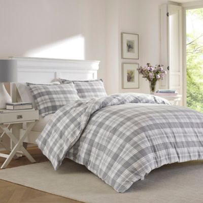 gray plaid baby bedding