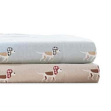 Woolrich&reg; Dog Print Cotton Flannel Sheet Set. View a larger version of this product image.