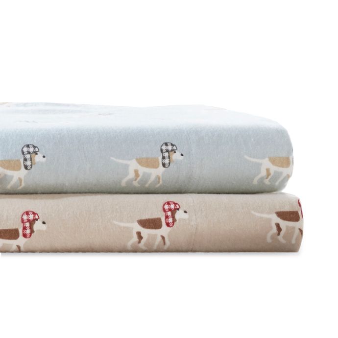 Woolrich® Dog Print Cotton Flannel Sheet Set Bed Bath and Beyond Canada