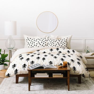 Deny Designs Little Arrow Winter Pines 3-Piece King Duvet Cover Set