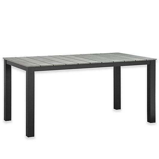 Alternate image 1 for Modway Maine Outdoor 63-Inch Patio Dining Table in White/Light Grey