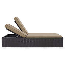 Modway Convene Outdoor Patio Double Chaise in Mocha