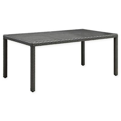 Espresso Modway Sojourn Outdoor Patio Rattan Tempered Glass Coffee Table