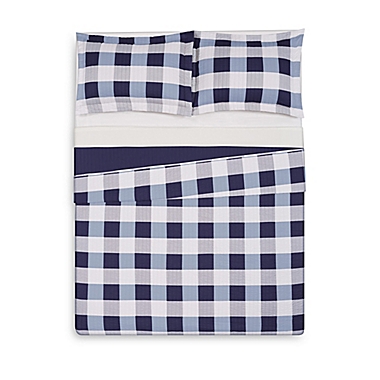 Truly Soft Buffalo Plaid Full/Queen Quilt Set in Navy. View a larger version of this product image.