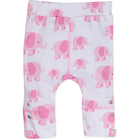 Alternate image 1 for Posheez Newborn Snap'n Grow Elephant Print Adjustable/Expandable Pant in Pink