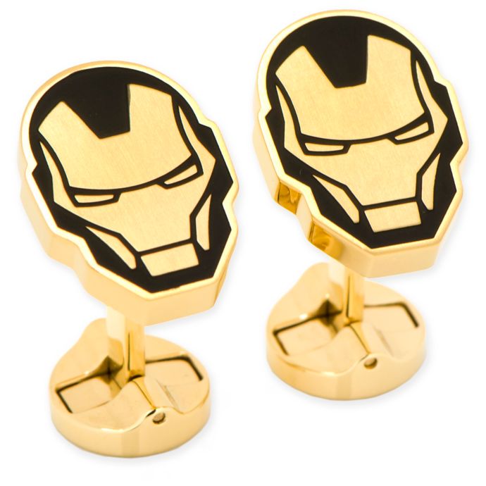 Marvel Stainless Steel Black And Gold Iron Man Cufflinks Bed