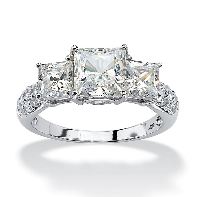 Palm Beach Jewelry 10k White Gold 3 06 Cttw Princess Cut Cubic