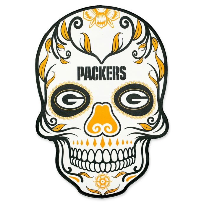 NFL Green Bay Packers Outdoor Dia De Los Muertos Skull Decal | Bed Bath