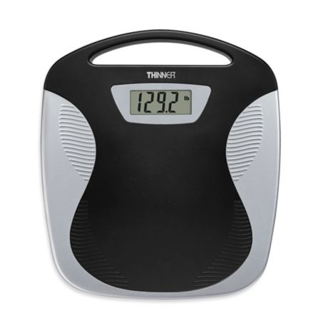 Conair Thinner Portable Digital Bathroom Scale In Black Silver Bed Bath And Beyond Canada