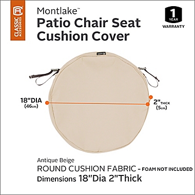 Classic Accessories&reg; Montlake&trade; FadeSafe 18-Inch Lounge Seat Cushion Slip Cover in Beige. View a larger version of this product image.