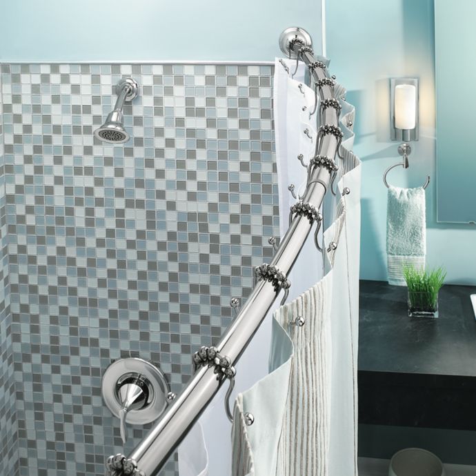 Moen® Adjustable Curved Chrome Shower Rod | Bed Bath & Beyond