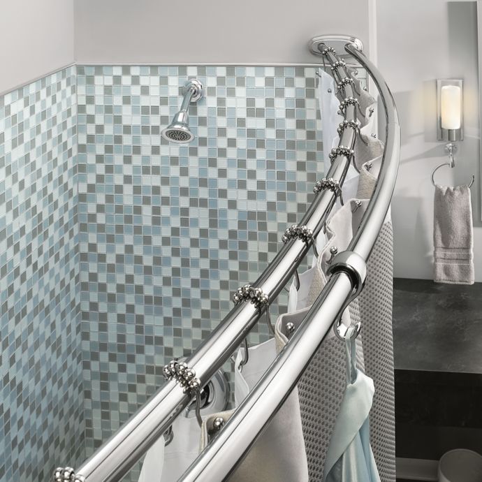 Moen Adjustable Double Curved Chrome Shower Rod | Bed Bath ...