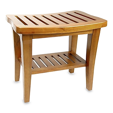 Teak Wood Shower Bench. View a larger version of this product image.